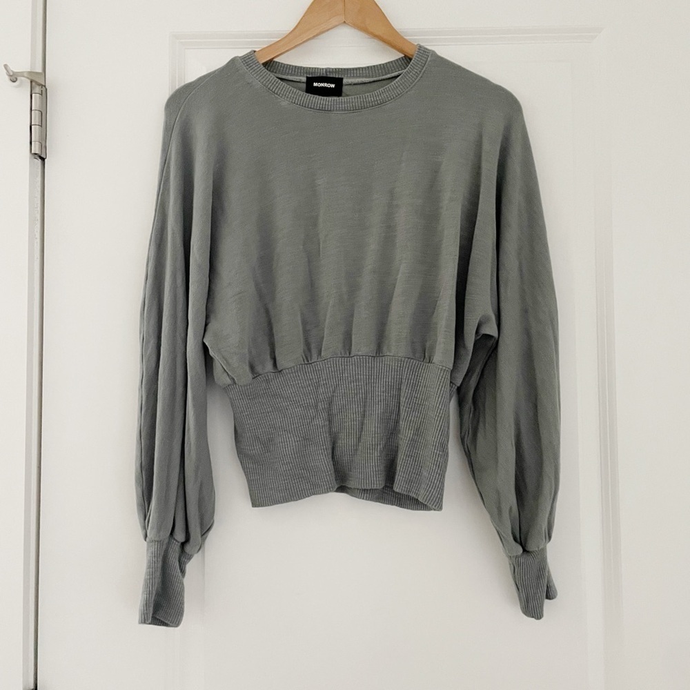 Monrow Ribbed Knit Sweater Top